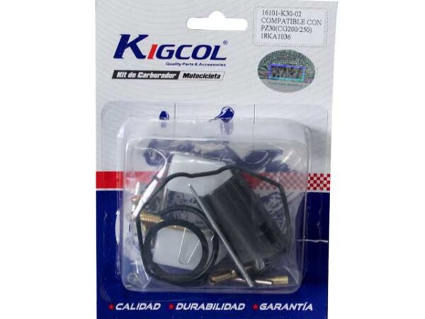 KIT REPARACION CARBURADOR CG200/CG250 C/BOYA KIGCOL