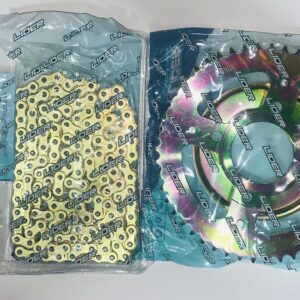 KIT ARRASTRE XL: CATALINA C/PROTECTOR 50T, PIÑON 17T, CADENA 150L 428H GOLDEN