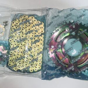 KIT ARRASTRE GL: CATALINA C/PROTECTOR 42T, PIÑON 15T, CADENA 132L 428H GOLDEN