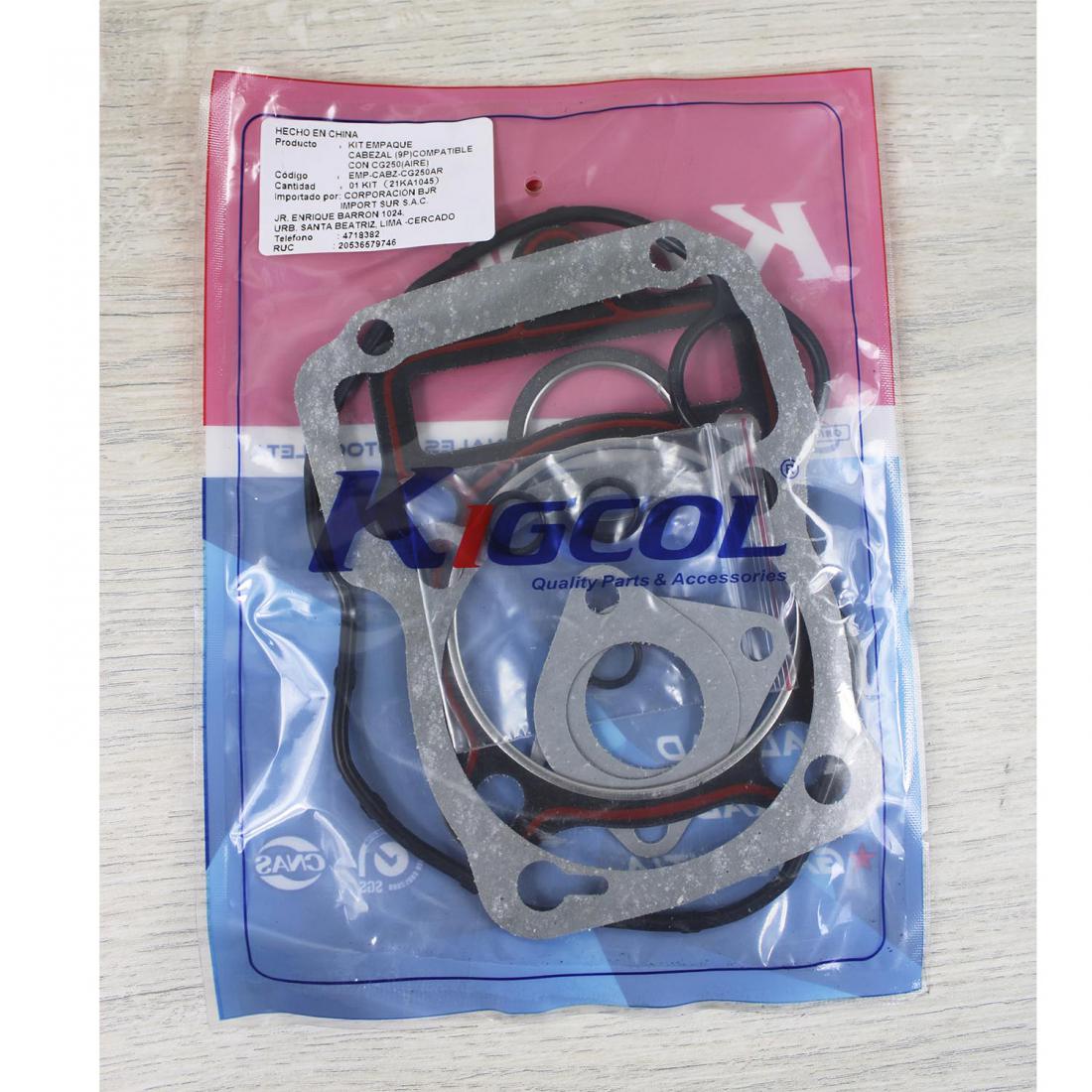 KIT EMPAQUE CG250 (AIRE) (9P) CABEZAL