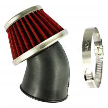 FILTRO AIRE UNIVERSAL ACERO CORTO CONICO 45 ROJO