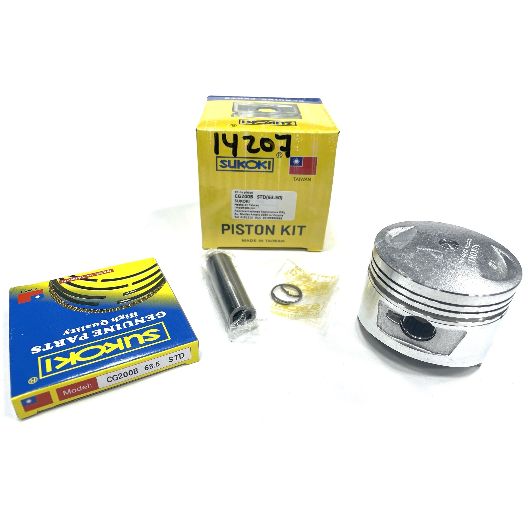 PISTON KIT CG200 STD B (63.50MM) - SUKOKI