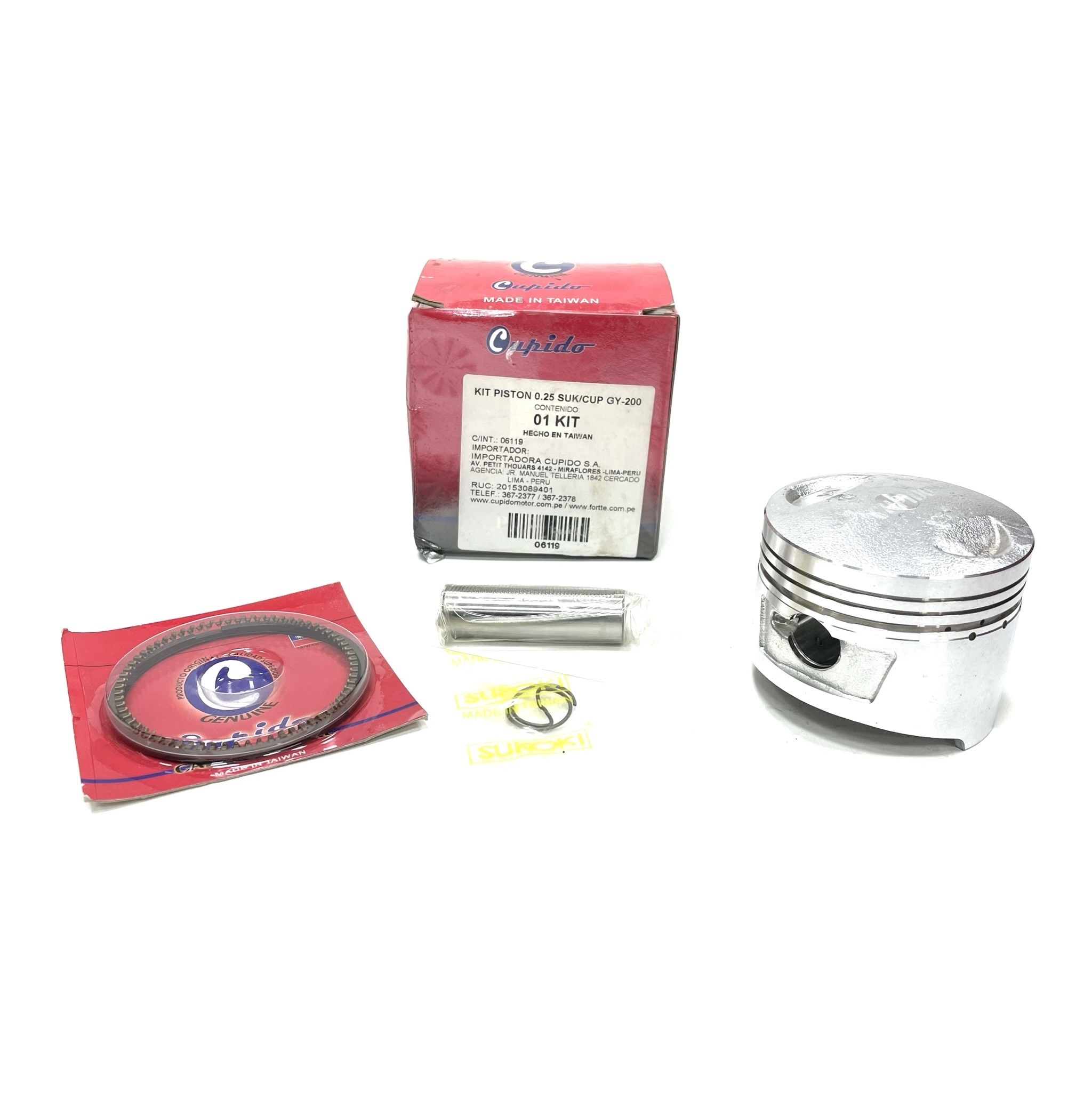 PISTON KIT CG200 0.25 GY200 (63.25MM) - CUPIDO