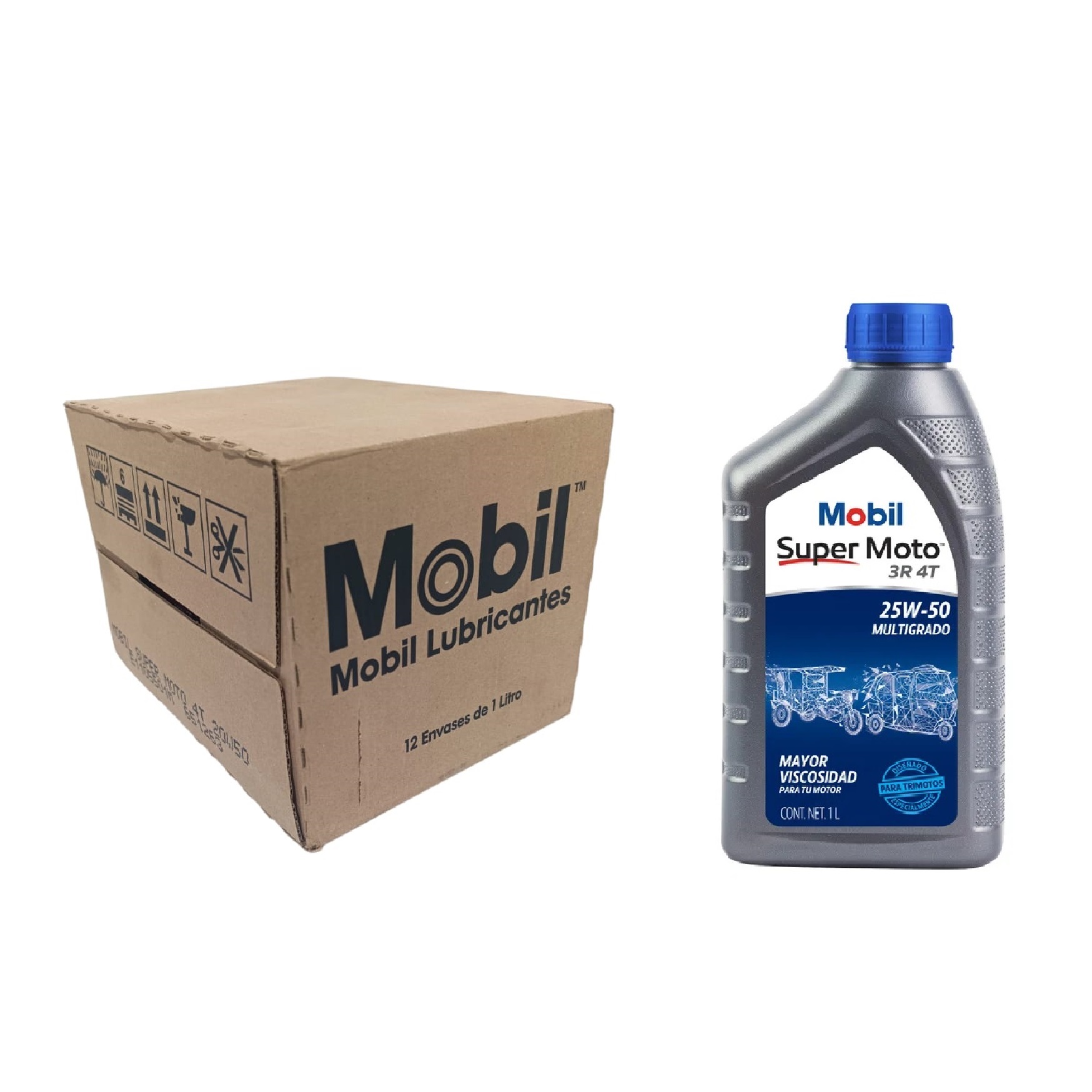 LUBRICANTE 25W-50 4T MOBIL SUPER (CAJA 12 UND) - MOBIL
