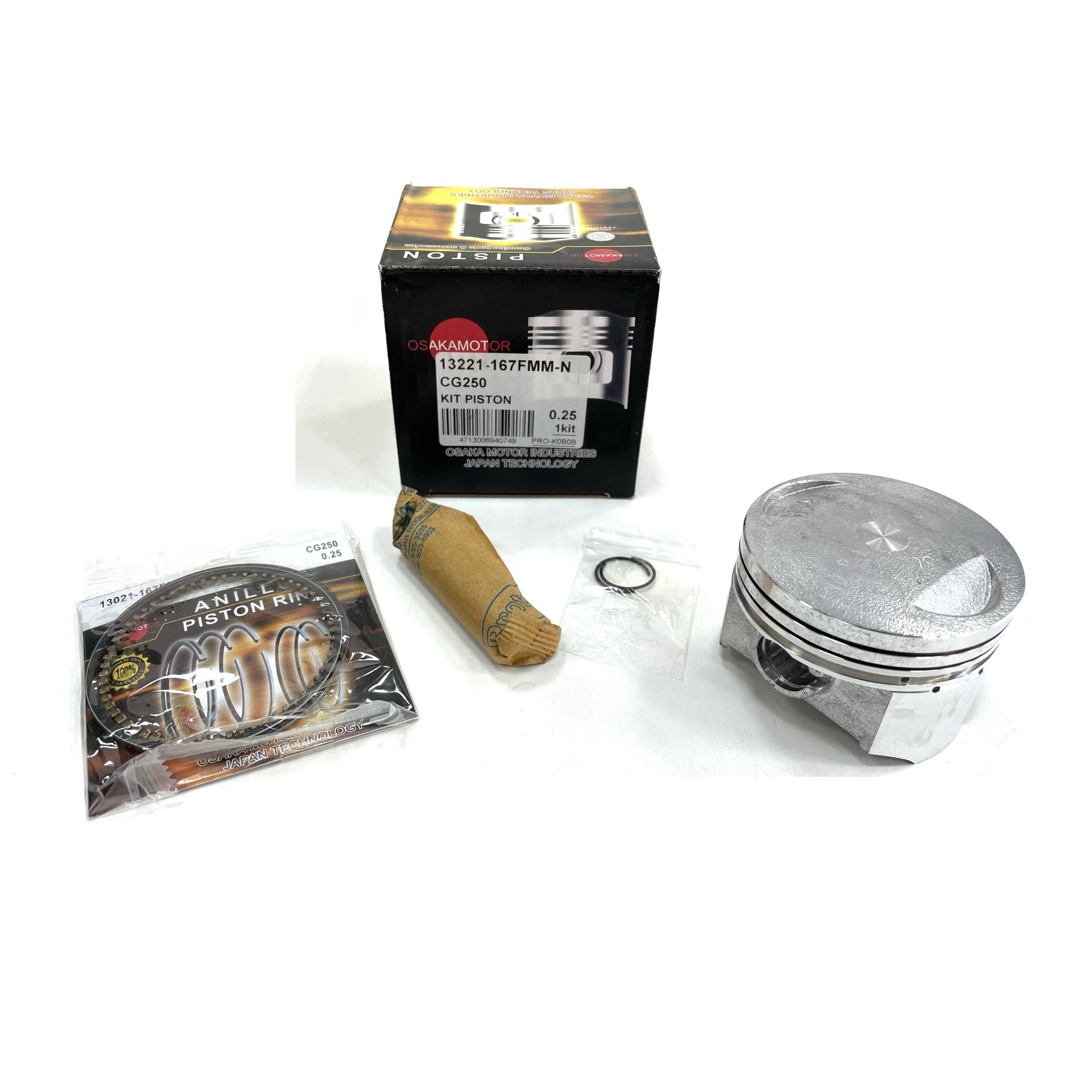 PISTON KIT CG250 0.25 (67.25MM) - OSAKA